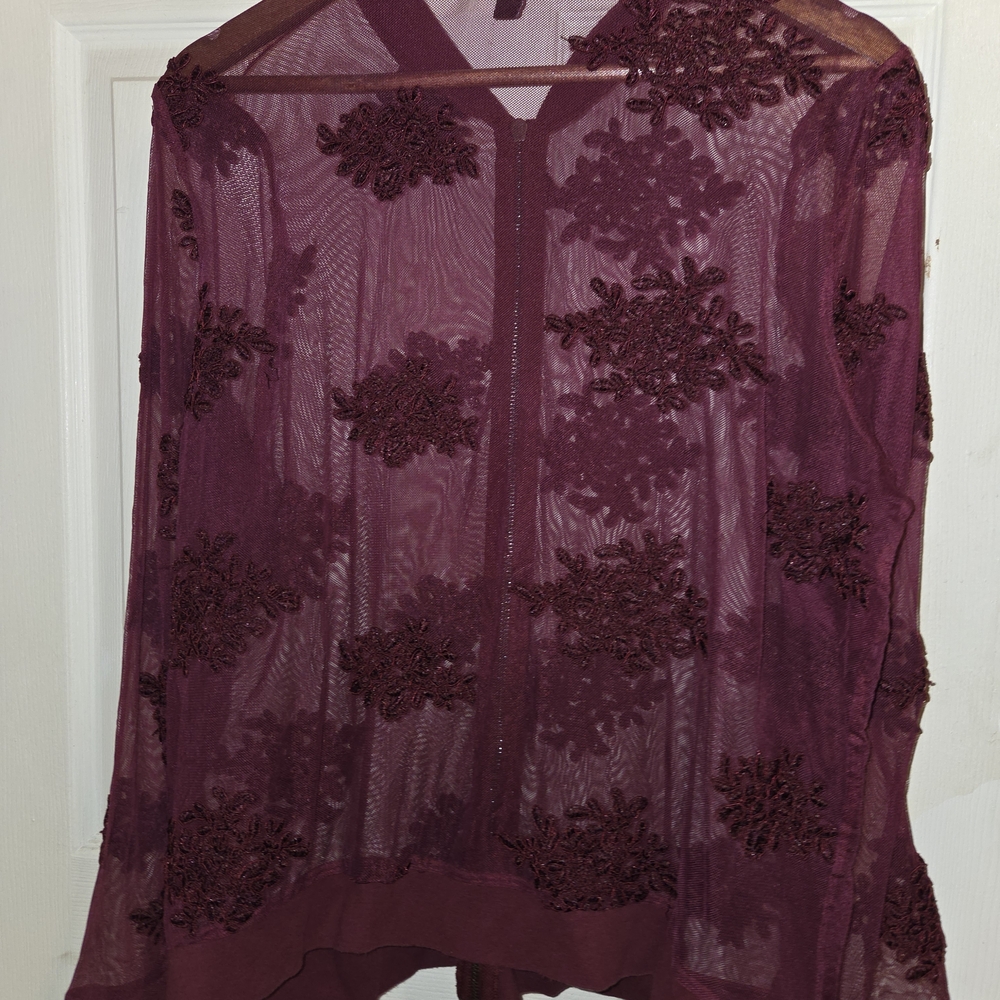 Elegant Burgundy Lace Women's Top